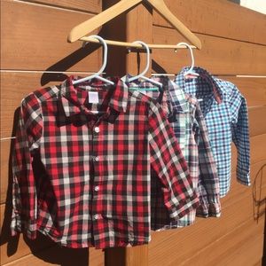 Three toddler Boy Long Sleeved Shirts